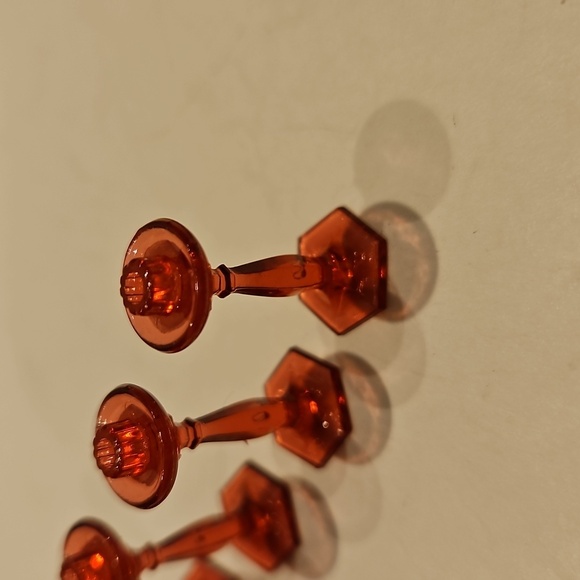 12 Pairs Of Dollhouse Miniature Cranberry Red Candle Sticks - Picture 3 of 6